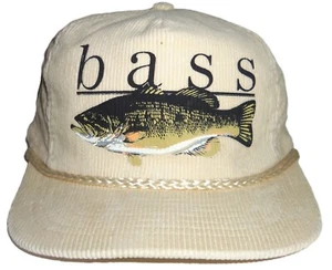 VINTAGE 90er BASS FISCH KORD ANGELN FISCHER BOOT SNAPBACK MÜTZE - Bild 1 von 3