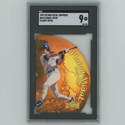 1999 Skybox Metal Universe #6PM Derek Jeter Planet Metal Die-Cut SP SGC 9 MT HOF - Image 1 of 2