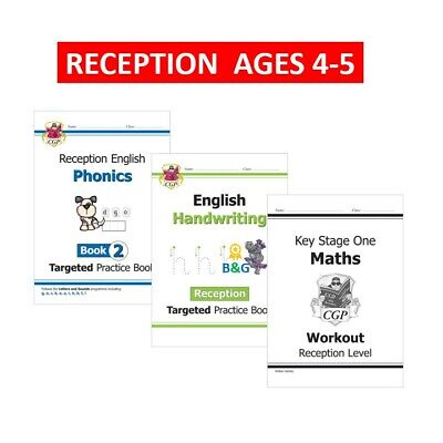 Reception Ages 4-5 Phonics Maths English Handwriting Books Primary CGP • 13.99£