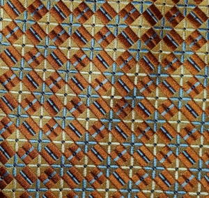 CANALI ~ CRAVATTA ABITO UOMO SETA ~ RAME, BLU E MARRONE ~ 59" - Foto 1 di 3