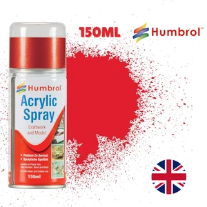 Pintura acrílica en aerosol Humbrol modelo rojo artesanía pintura plástico y madera 150 ml - Imagen 1 de 1