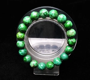 10,4 mm Natürlicher Grün Türkis Kristall Edelstein Runde Perlen Armband AAA - Bild 1 von 6