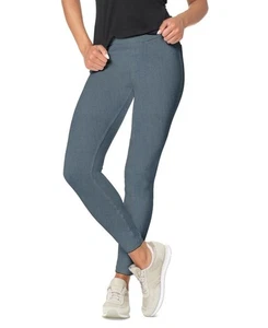 Hue Classic Blue Stretch Banded Elastic Waist Denim Leggings Size M - Picture 1 of 1