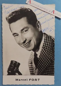 ● Marcel FORT chanteur animateur radio (Luxembourg) autographe sur carte photo - Picture 1 of 2