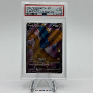 PSA 6 Pokemon Black Star Promo Charizard V SWSH050 - Imagen 1 de 5