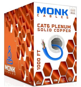 monk cables cat6 plenum cable 1000ft - Afbeelding 1 van 2