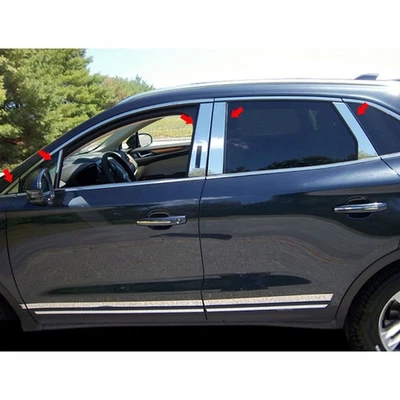 Borde de poste de pilar de acero inoxidable 10p para Lincoln MKC 2015-2019 4 puertas de Luxury FX Foto 1 de 4