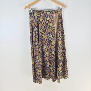 NEW Tree of life wrap skirt womens one size fits aus 8-12 black floral 115384 - Picture 1 of 9