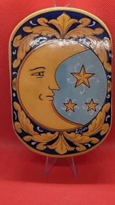 Cottura Deruta Italy Ceramic 6" Round FIR-4240 Ceramic Art Imports Moon And Star - Picture 1 of 2
