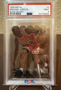 1995-96 Fleer Metal Michael Jordan Slick Silver #3 Chicago Bulls PSA 9 Mint - Picture 1 of 2