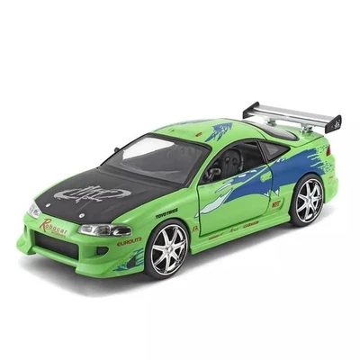 FAST FURIOUS Modello MITSUBISHI ECLIPSE Verde di BRIAN 20cm 1:24 Originale JADA - Immagine 1 di 4