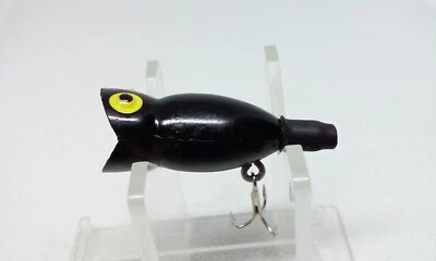 Señuelo Fred Arbogast HULA POPPER Negro 1.25" Ultraligero Topwater/Superficie 3/16oz Foto 1 de 4