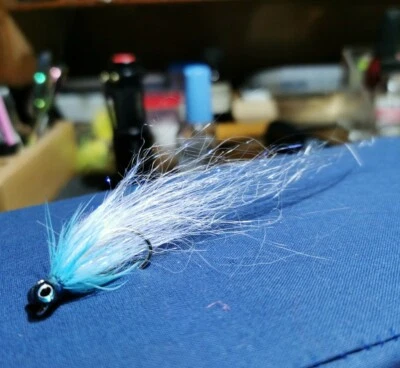 1x BEST UK size1/0 12cm WEIGHTED 1.3gr. BASS SALT WATER  FLIES Fly ORVIS New - Image 1 of 4