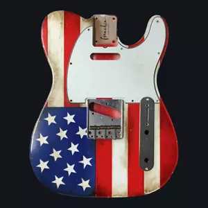 FRANCHIN Mars guitar body AMERICAN FLAG Usa Relic Aged T-type *MADE TO ORDER - Foto 1 di 13