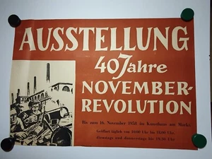 Plakat Ausstellung 40 Jahre Novemberrevolution Karl-Marx-Stadt 1958 Original DDR - Bild 1 von 5