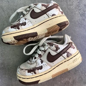 Nike Air Force Premium Low Brown Desert chip Camo tan brown NIKE Baby Force 6C - Picture 1 of 8