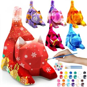Goodyking Paint Your Own Lie Cat Lamp Kit, DIY Cat Crafts Night Light, Arts a - Picture 1 of 5