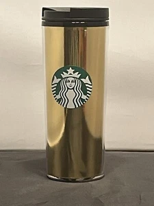Starbucks 2021 Gold Tumbler Travel Cup 16 Floz W/ Slide Lid - Picture 1 of 4