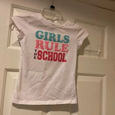 Route 66 девочек футболка размер 7/8 белый короткий рукав напечатано блестящий 015 - Изображение 1 из 4