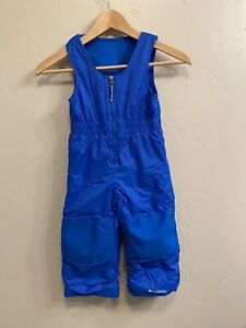 COLUMBIA Boys Girls Size 3T Royal Blue Ski Snow Bib Overalls Pants Fleece Top