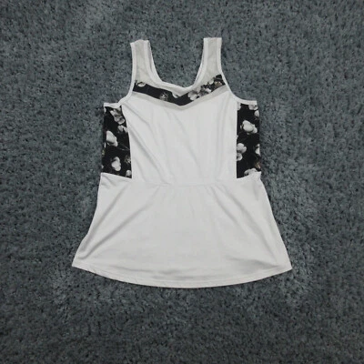 Camiseta Regata Feminina Cauda Pequena Branca Preta Floral Sem Mangas - Imagem 1 de 4