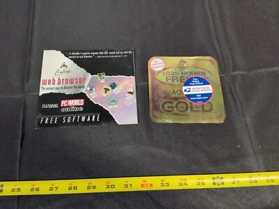 AOL Gold 1025 Hours USPS Sticker Unopened CD Computer Software And PC WORLD (2) - Image 1 of 4