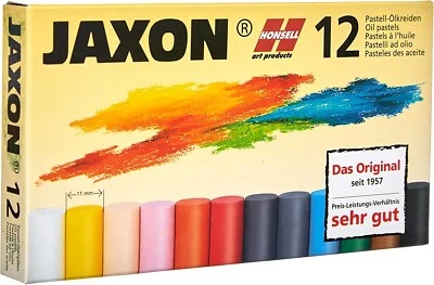 Honsell 47412 - Jaxon Ölpastellkreide, 12er Set im Kartonetui, brillante, lichte