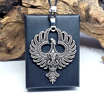 Phoenix Anhänger Feuer Vogel Halskette Rebirth Schutz Spirituell Schmuck & Kiste - Bild 1 von 4