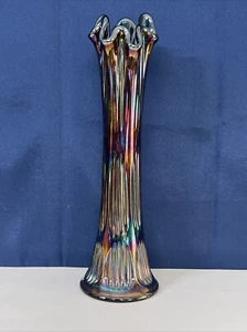 Fenton Amethyst irisierende Carnival Glasvase 11,5" hoch wunderschön! - Bild 1 von 9