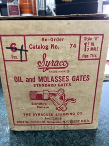 Syraco #74 Oil and Molasses Gate Valve, 1-1/2 In MPT STYLE "E" - Picture 1 of 2
