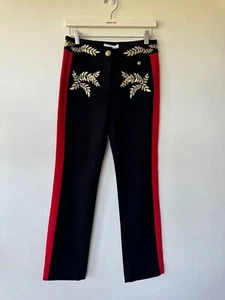 new H&M HM h m x rabanne Embroidered Wool Pants black military 8 36 4 pant - Bild 1 von 7