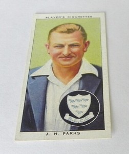 John Player Cigarette Card Cricketers 1938 No.18 - J.H. Parks