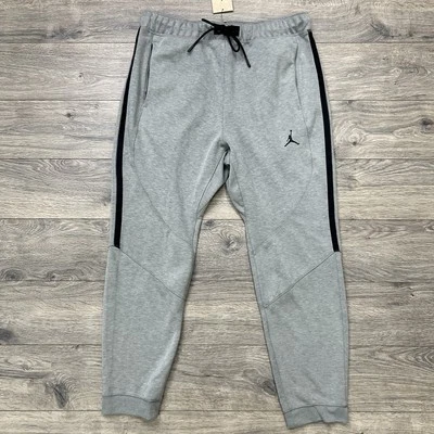 Pantalones Jordan Fleece Talla 2XL Para Hombre Gris Negro Dri Fit Calce Ajustado Deportes Foto 1 de 4