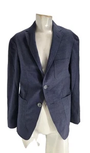 Blazer uomo Samuelsohn 37S blu lana super 110s elasticizzato sfoderato - Foto 1 di 9