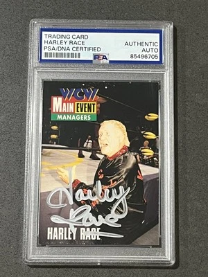 HARLEY RACE 1995 CARDZ WCW MAIN EVENT SIGNED AUTOGRAPHED CARD PSA/DNA CERTIFIED - Image 1 of 2