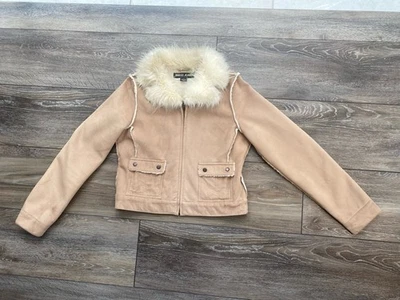 Guess замшевая куртка с искусственным мехом воротник/женщина M - Изображение 1 из 4