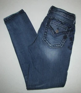 Womens' Miss Me Signature Skinny Stretch Jeans. Size 27 Blue. 28" Inseam. - Picture 1 of 4