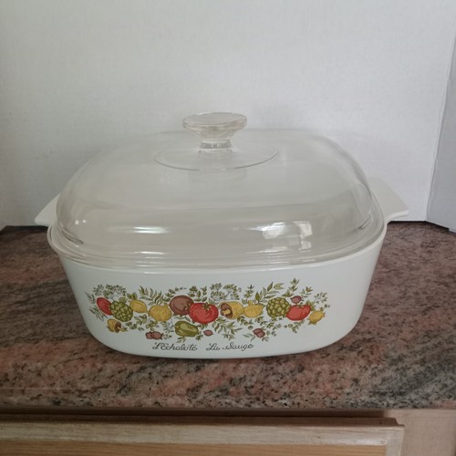 Rare 1970s Corning Ware 4 qt Casserole L'Echalote La Sauge Spice of
