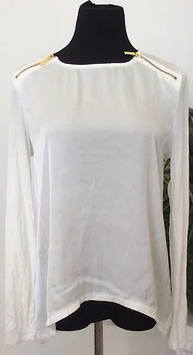NWT MICHAEL KORS Women's Long Sleeve T-shirt Cream Top Shirt Size M MSRP $89.50 - Image 1 of 4