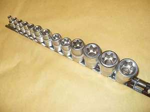 13 x Torx Sockets - E4, 5,6,7,8,10,11,12,14,16,18,20,22 - Chrome Vanadium - Picture 1 of 1