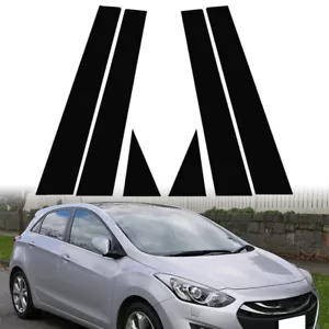 6Pcs Black Window Pillar Posts Door Trim Cover Fit For Hyundai i30 GD 2013–2018 - Bild 1 von 12