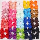 40x 3.5in Big Grosgrain Ribbon Hair Bows Clips for Baby Girls toddler Kids Teens