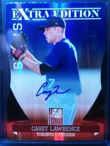 Casey Lawrence 2011 Donruss Elite Extra Blue Auto /50 Jays Mariners Autograph