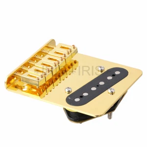 6 Saddle Bridge & Pickup for Fender Tele Telecaster Electric Guitar Parts Gold - Picture 1 of 4