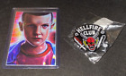 Eleven Custom Refractor Holo Card & Stranger Things Hellfire Club Pin Lot