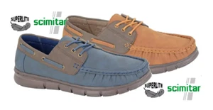 Scimitar M579 Herren leichte intelligente Freizeit Nubuk Schnürung Mokassin Bootsschuhe - Bild 1 von 6