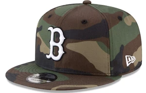 Boston Red Sox Hat Men's Snapback Green Camo New Era 9Fifty MLB Trucker Cap - Picture 1 of 10