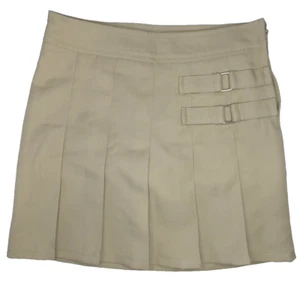 French Toast Uniform Skort Skirt Girls Sz 6X Khaki/Beige Two-Tab Pleated Scooter - Picture 1 of 10
