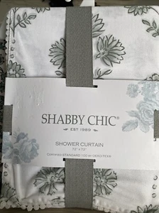 RACHEL ASHWELL SHABBY CHIC White Green Floral Scalloped Eyelet Border Pretty NIP - Picture 1 of 5