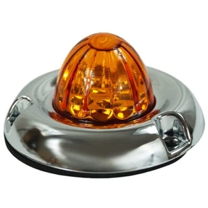 Legendaria luz de sandía de 1-1/2 pulgadas con bisel curvo-ámbar LED/lente de vidrio ámbar - Imagen 1 de 4